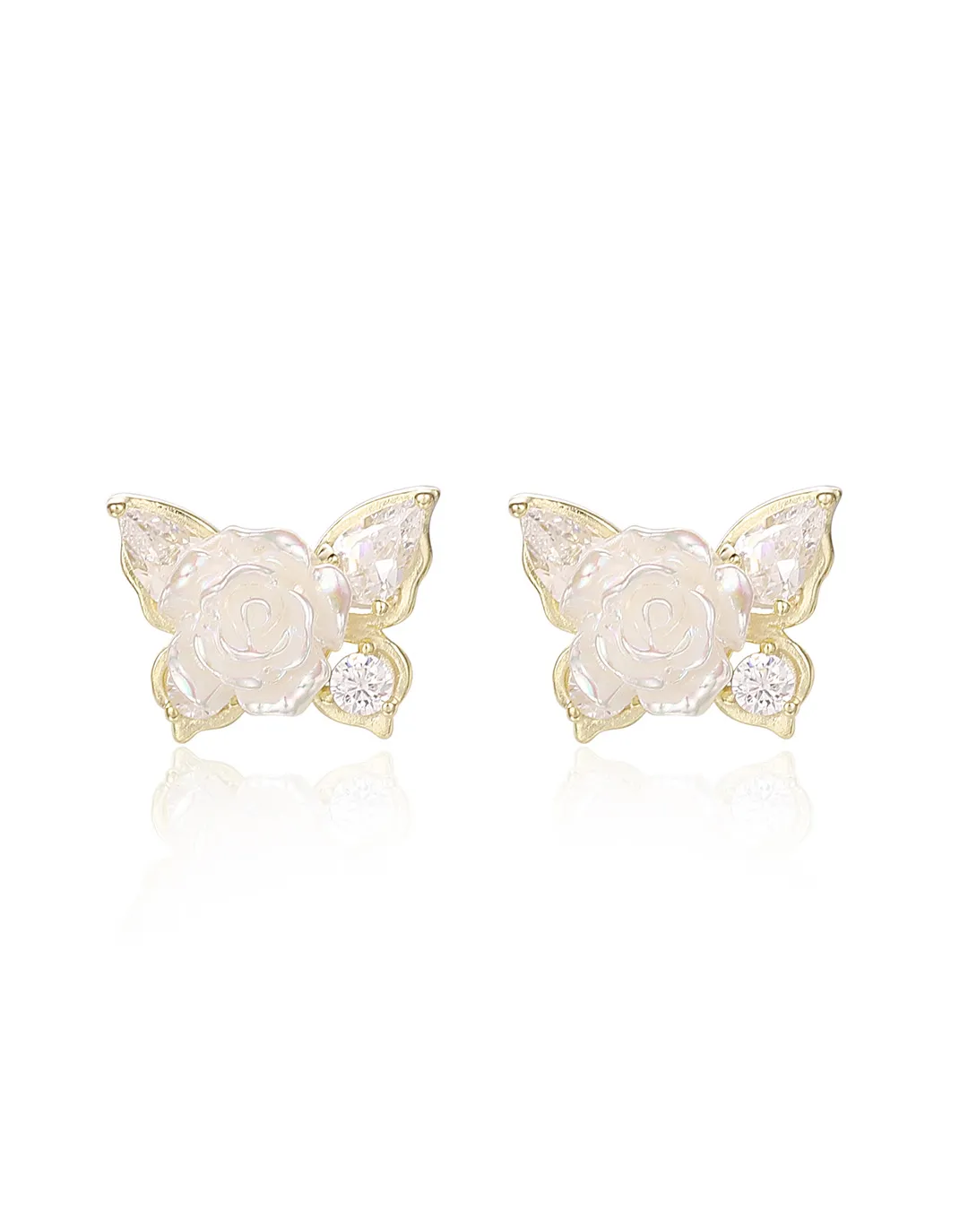 Gold Flower Fox Earrings - Image 3
