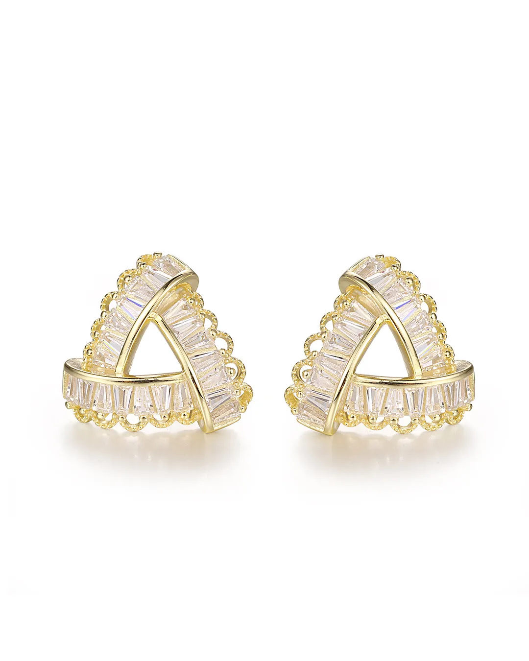 Gold Crystal Stud Earrings