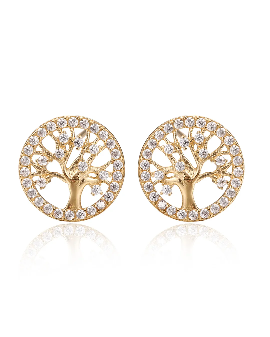 Beautiful Tree of Life Earrings Gold Finished for a Symbolic Look
