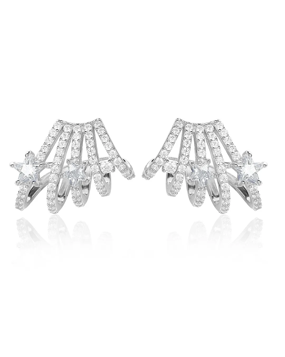 Crystal Fan Stud Earrings
