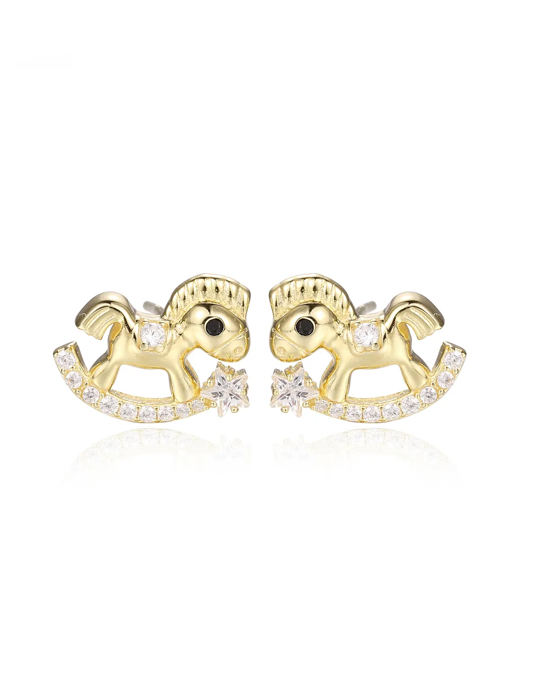 Gold Rocking Horse Earrings