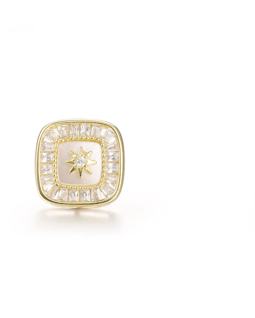 Square Gold Earrings - Image 3