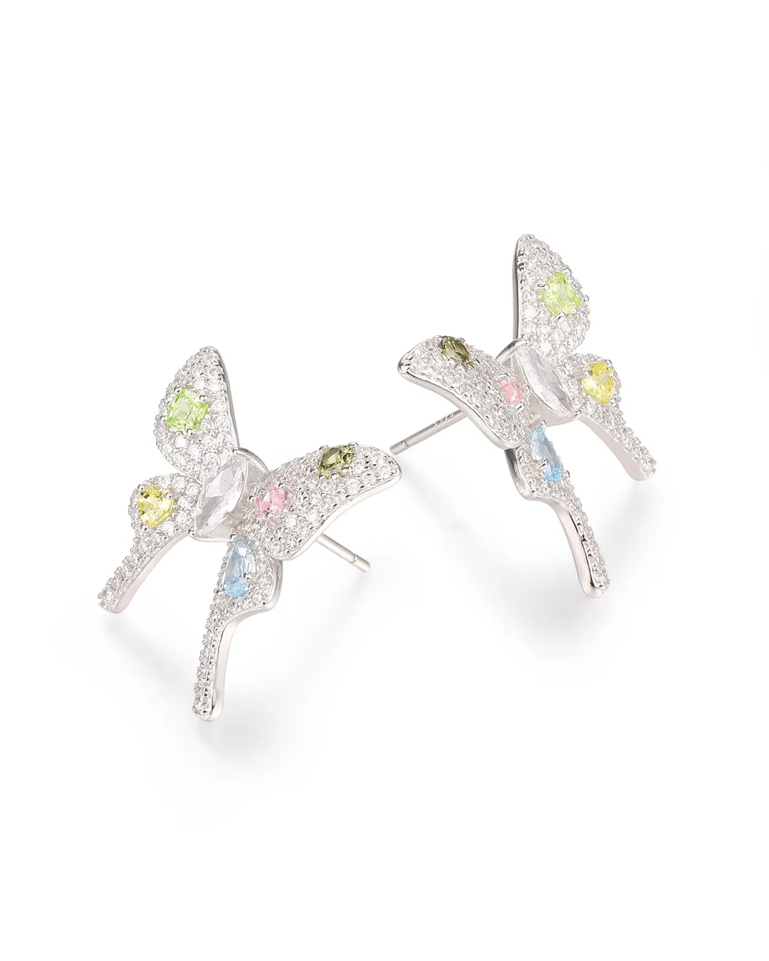 Colorful Butterfly Stud Earrings - Image 3