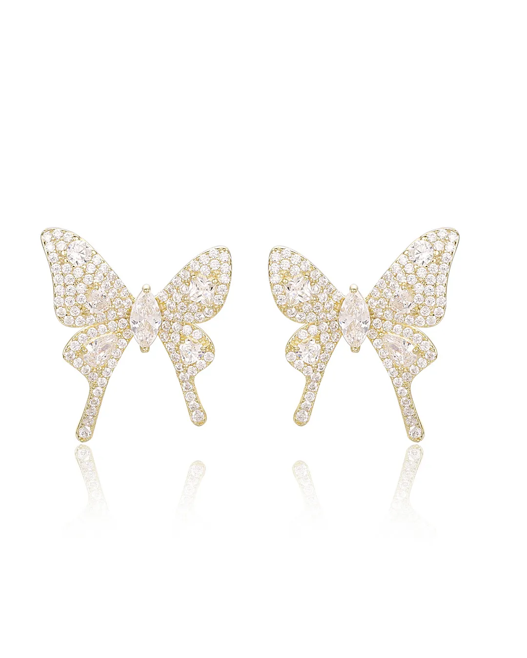 Gold Butterfly Hoop Earrings