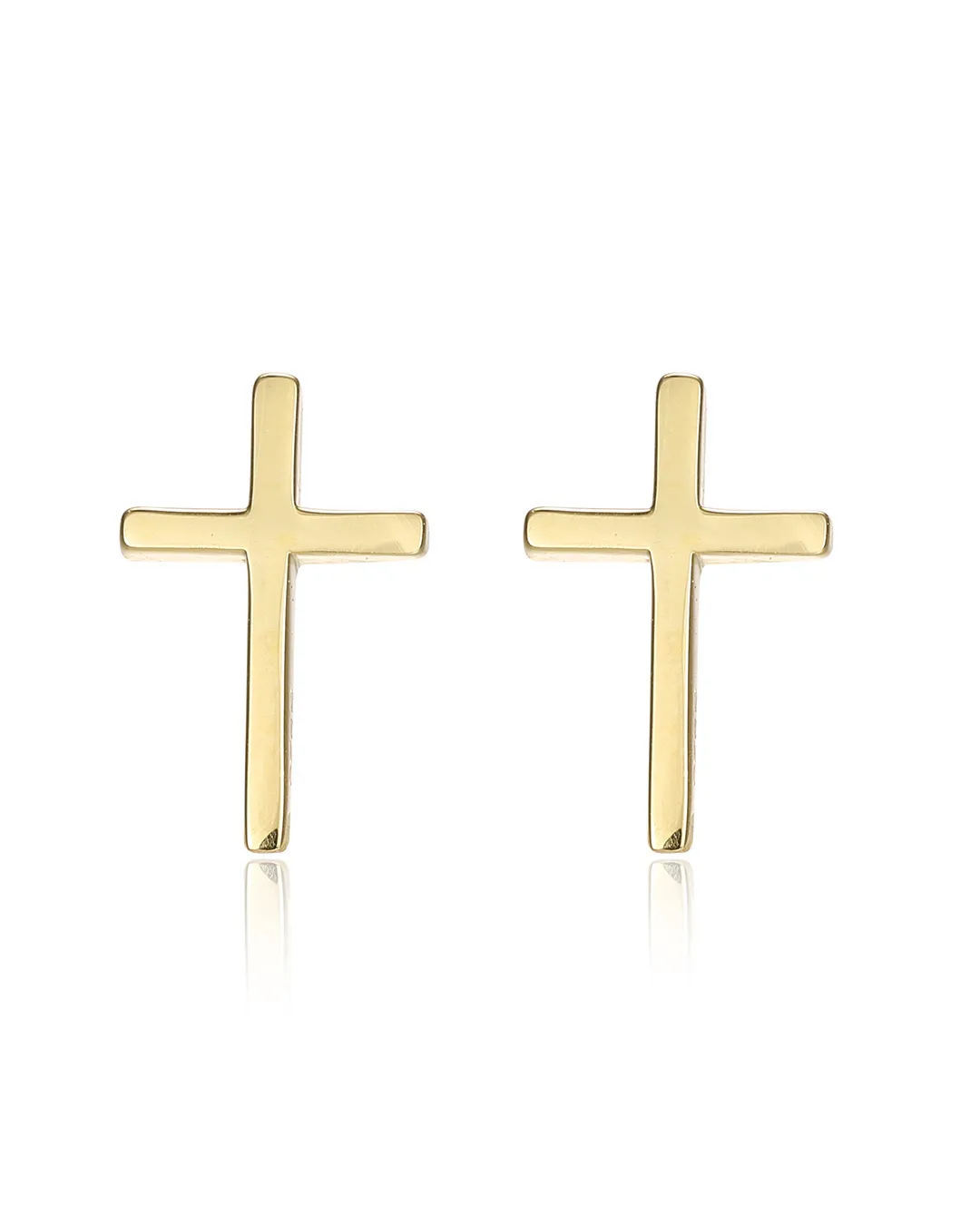 Sterling Gold Cross Earrings