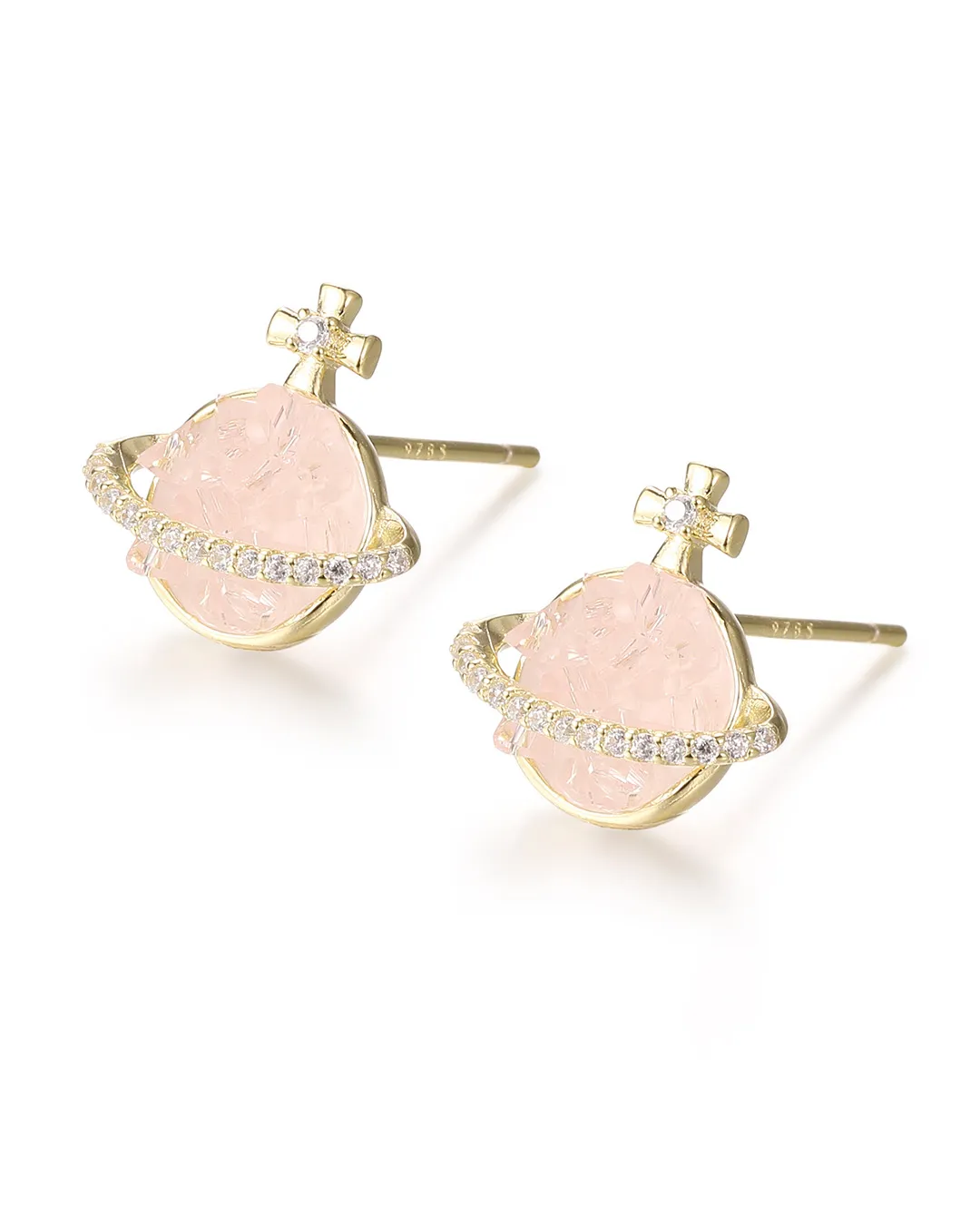 Pink Planet Earrings - Image 3