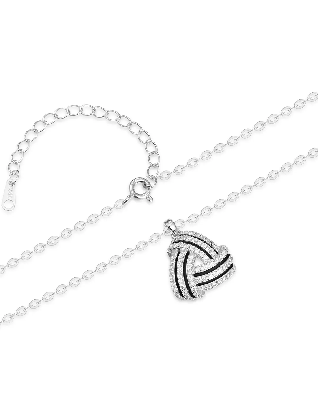 Black Silver Knot Necklace - Image 3