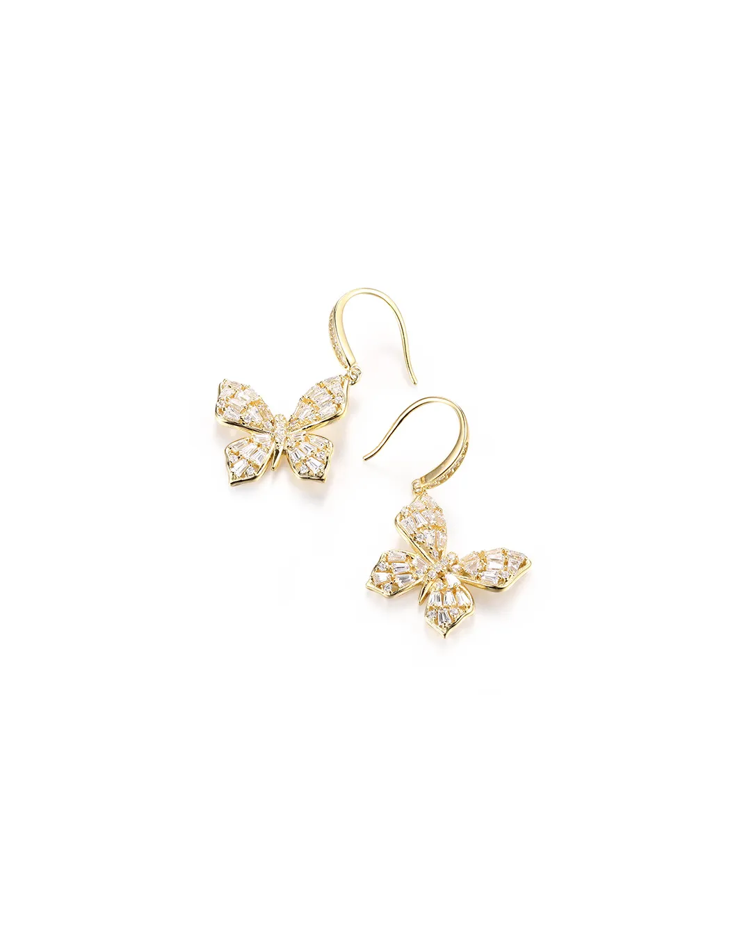 Gold Butterfly Earrings - Image 3
