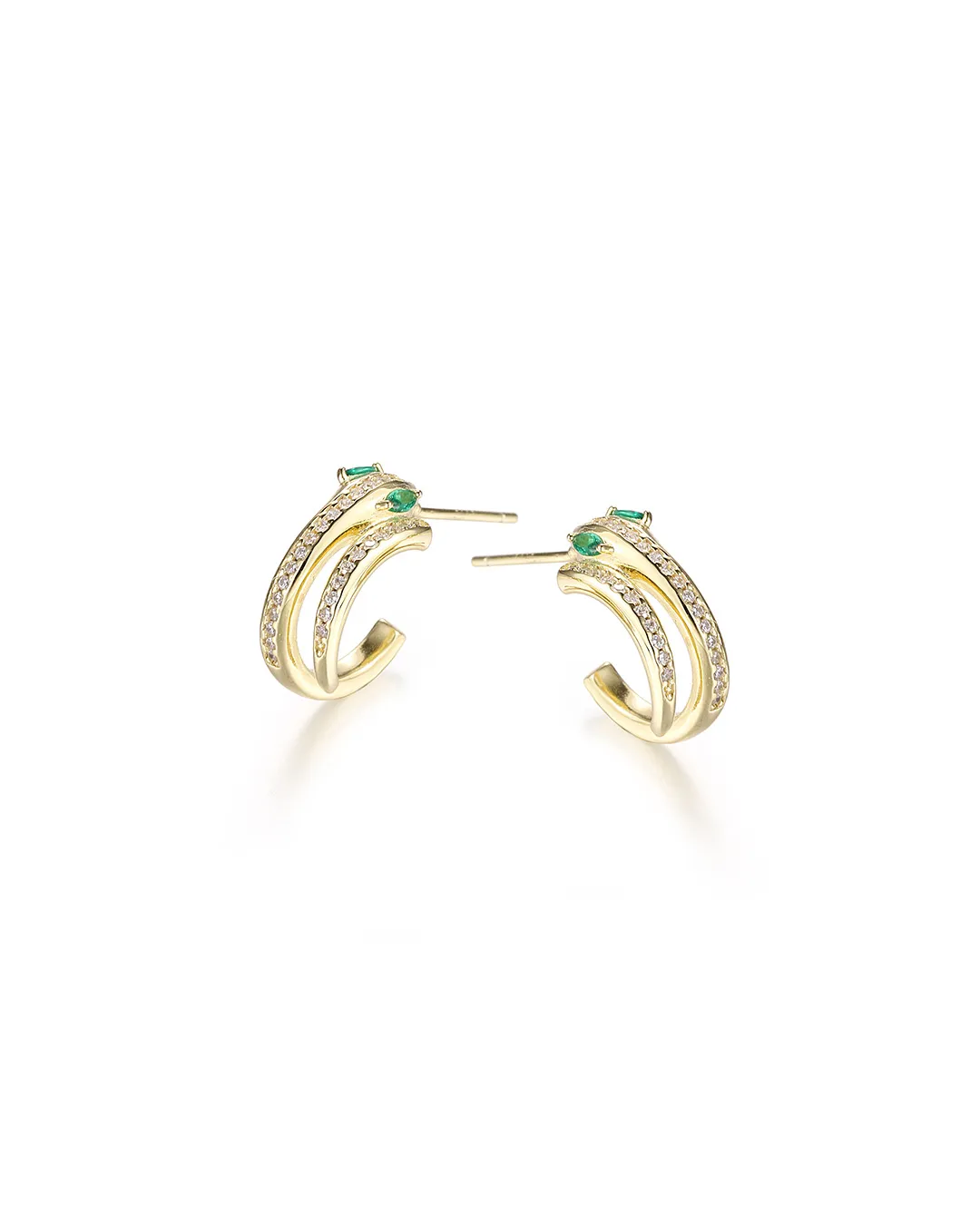 Gold Panther Stud Earrings - Image 3