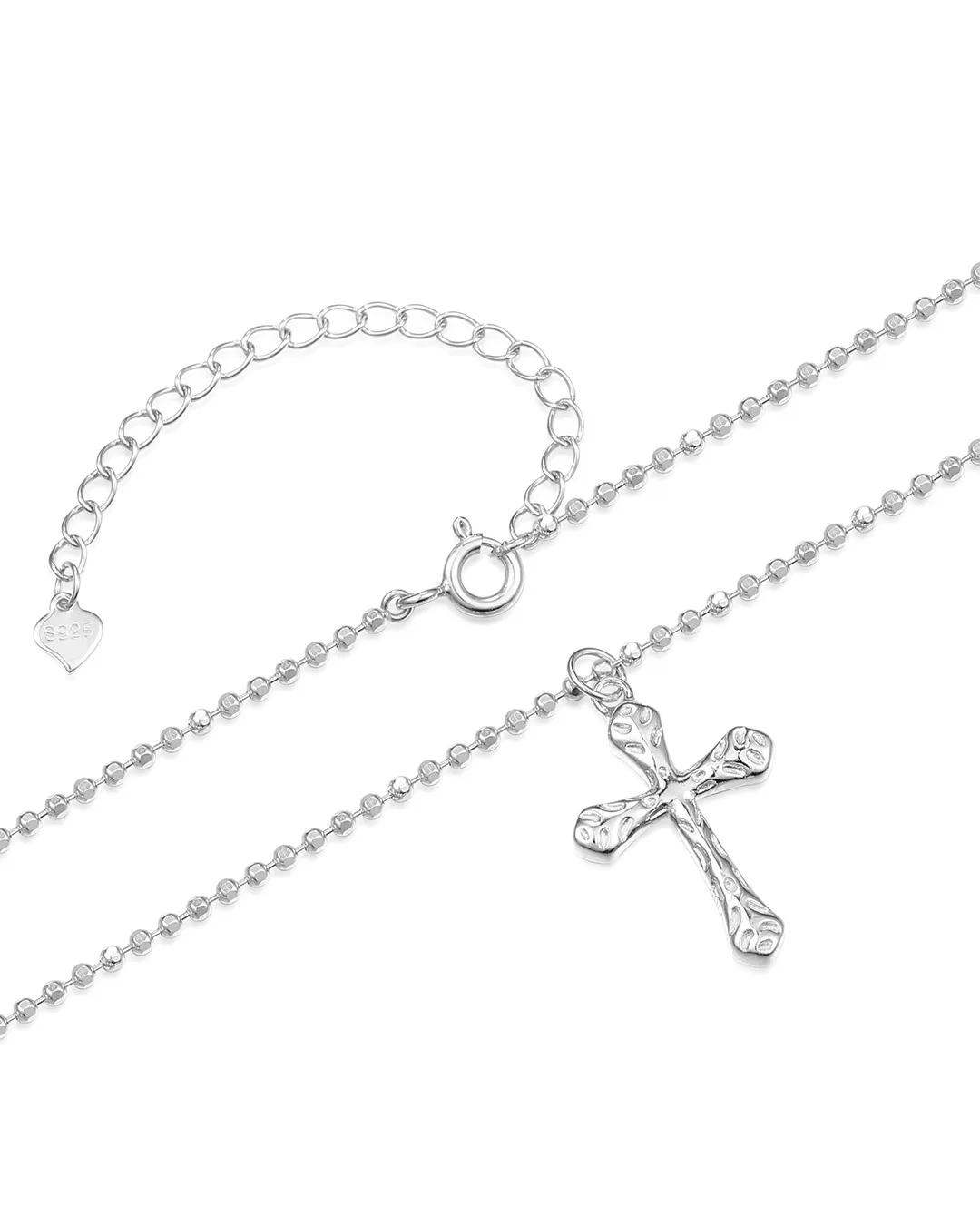Silver Cross Pendant Necklace - Image 3