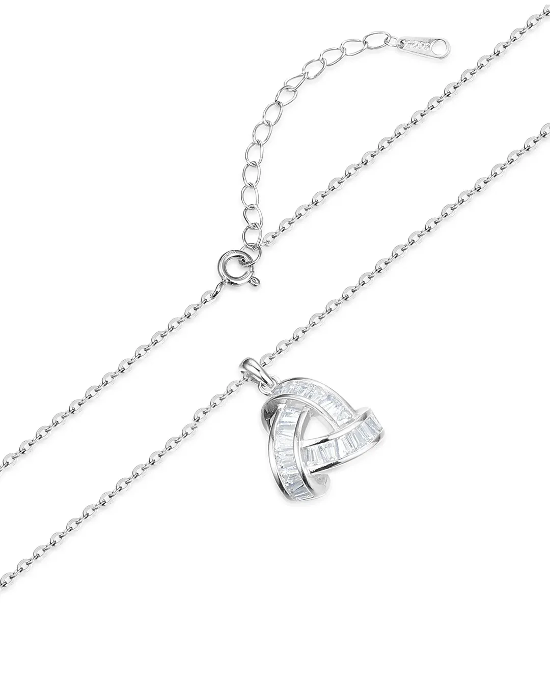 Silver Knot Pendant Necklace - Image 3
