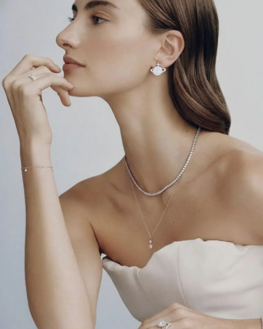 Silver Planet Earrings