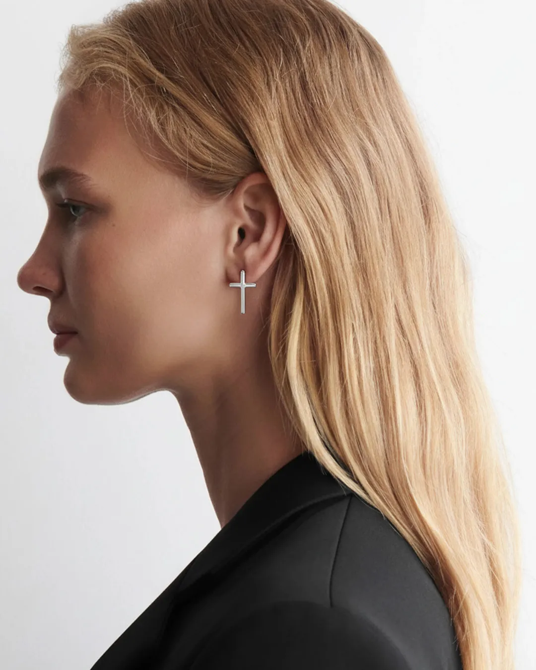 Sterling Silver Cross Earrings