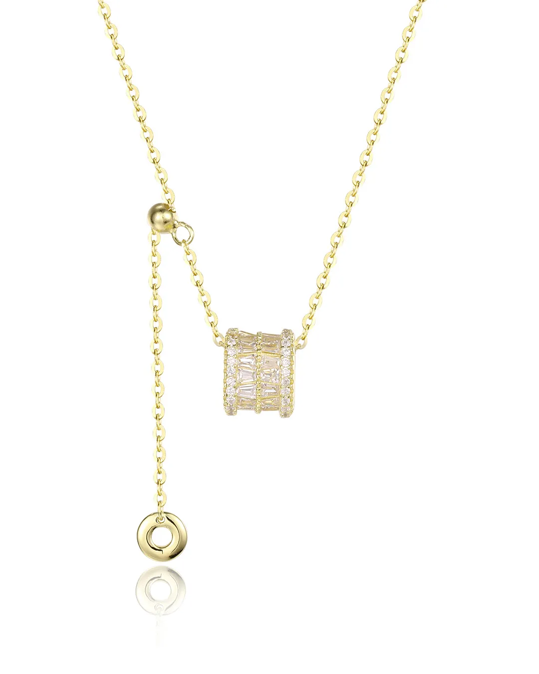 Minimalist Dainty Gold Necklace Featuring a Polished Cube Design