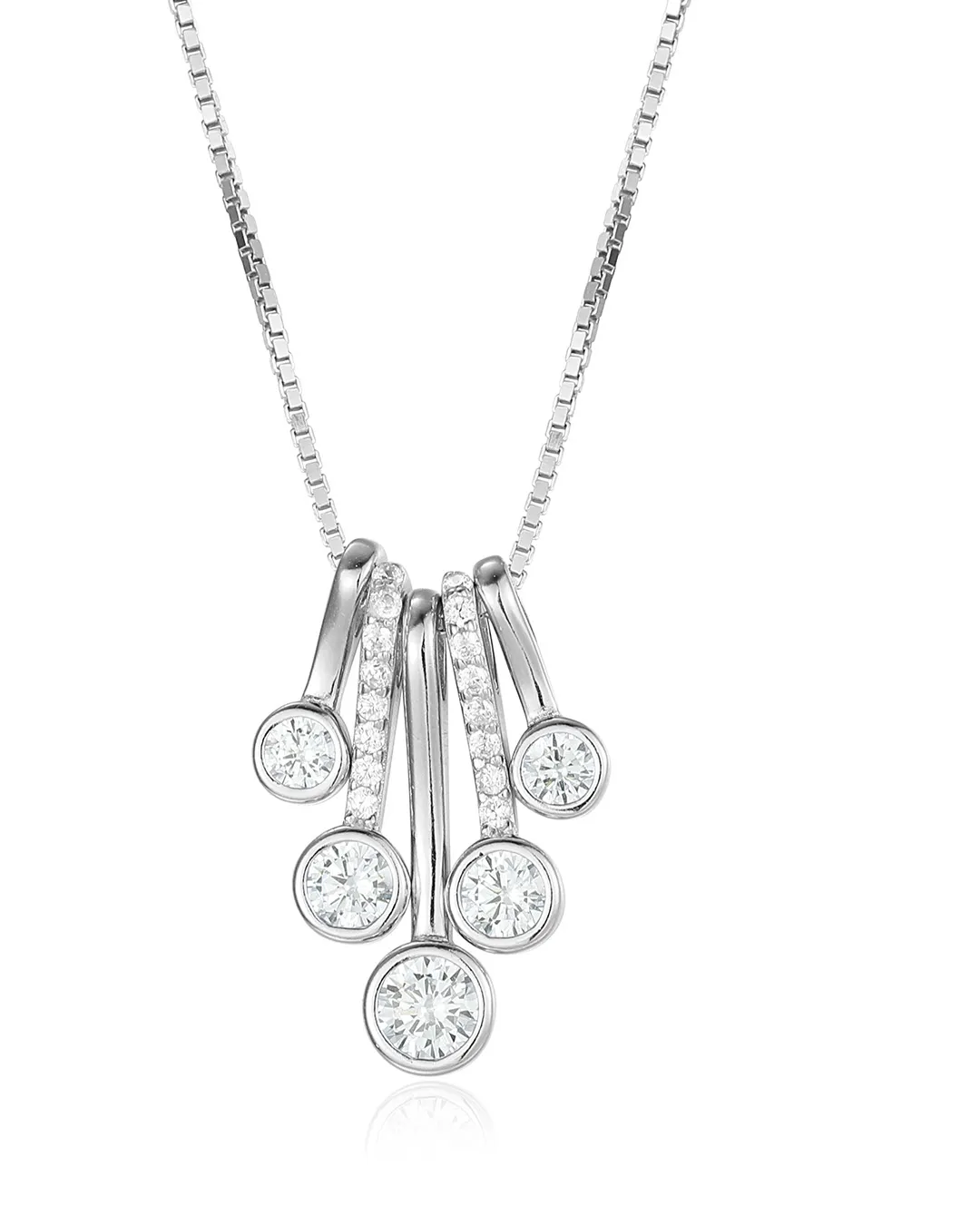 Silver Birthstone Gem Necklace