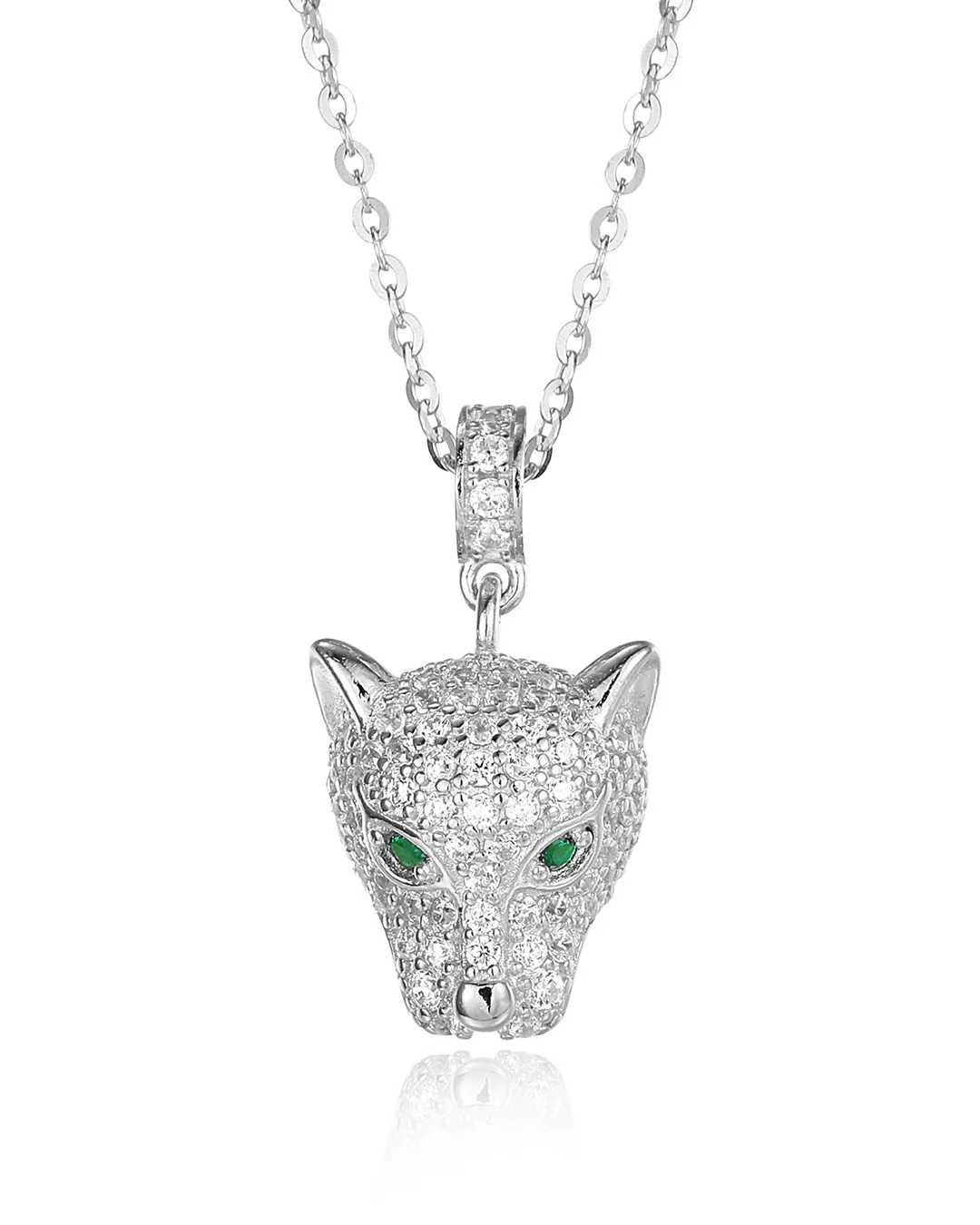 Silver Panther Head Necklace