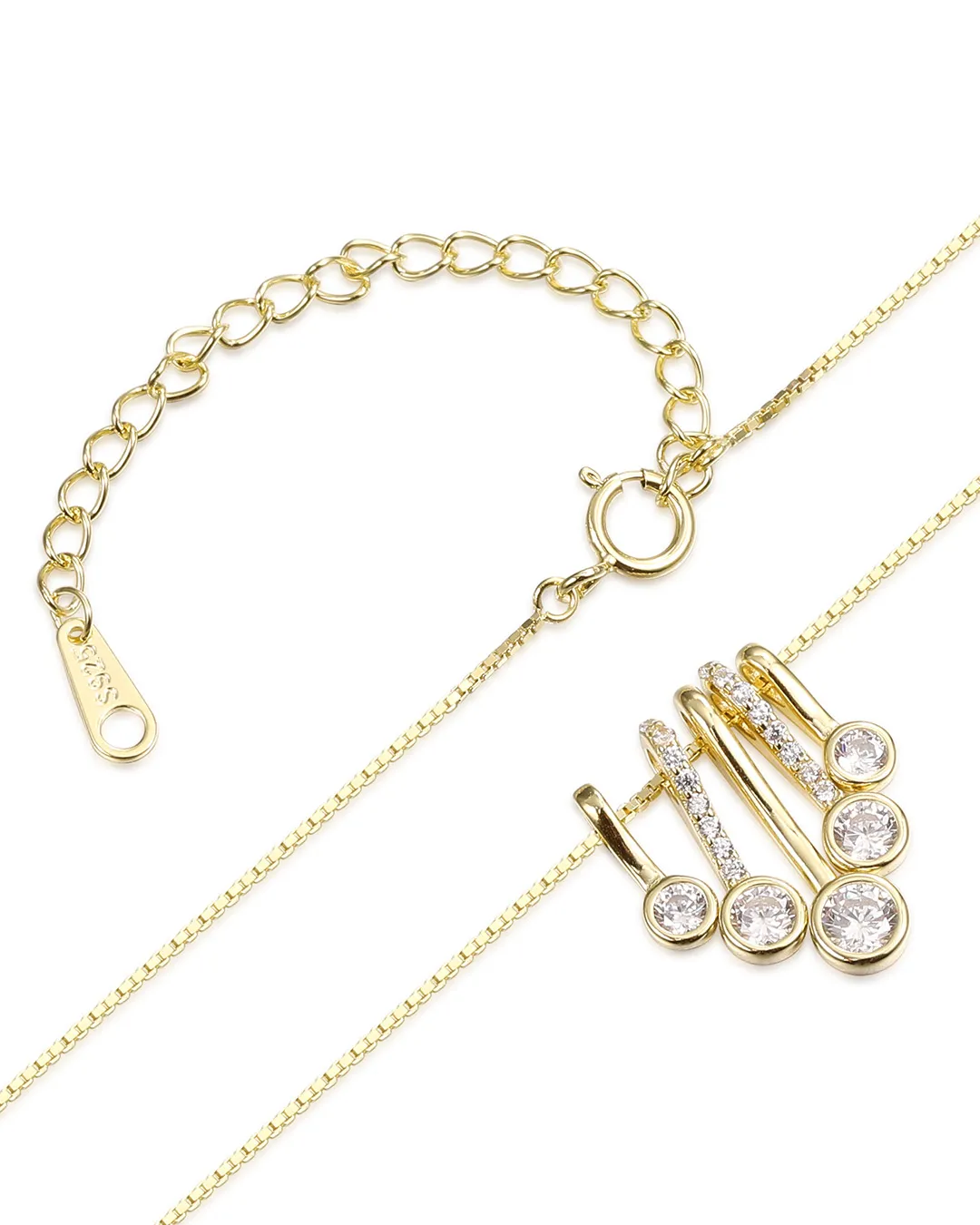 Solitaire Gold Diamond Necklace - Image 3