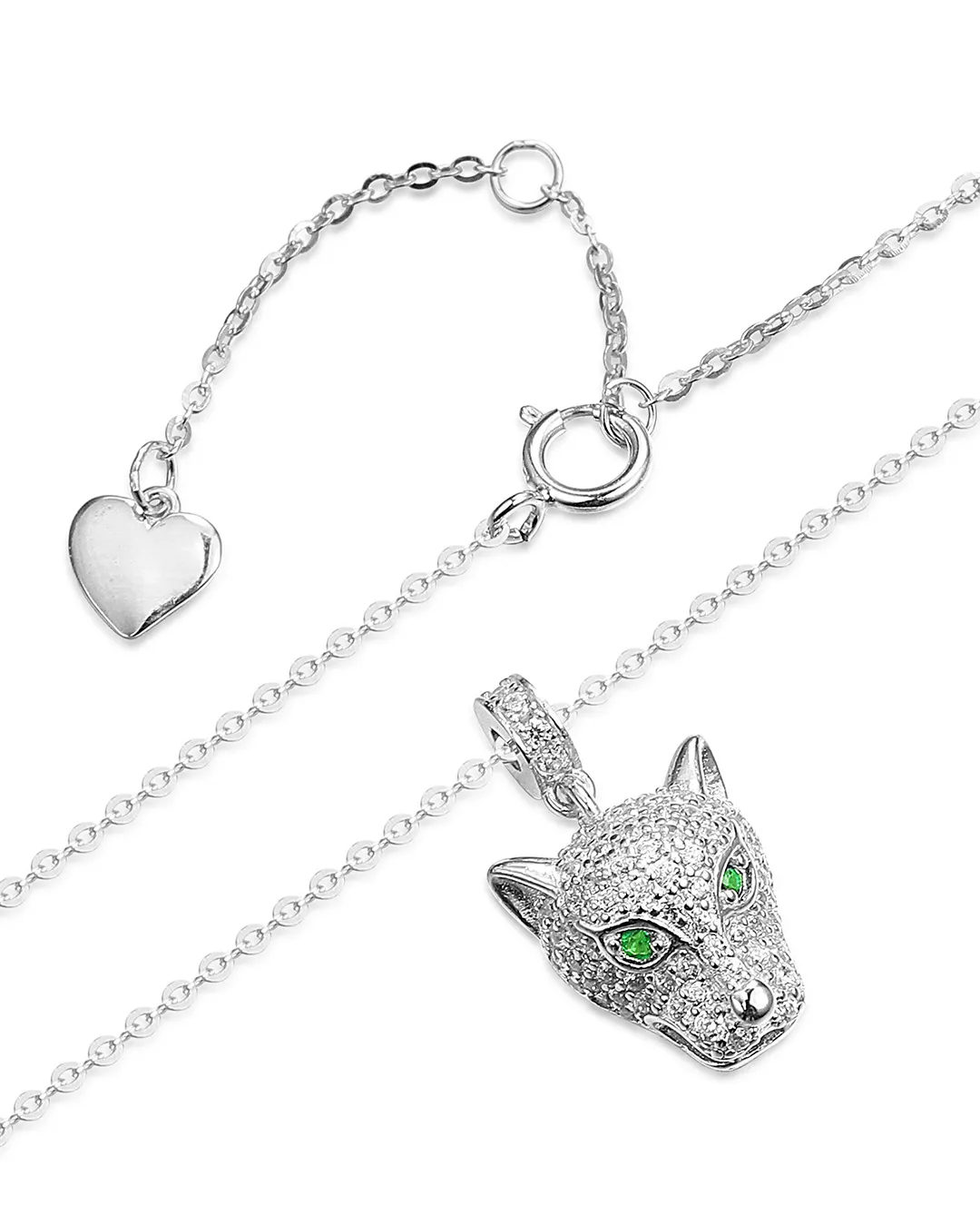 Silver Panther Head Necklace - Image 3