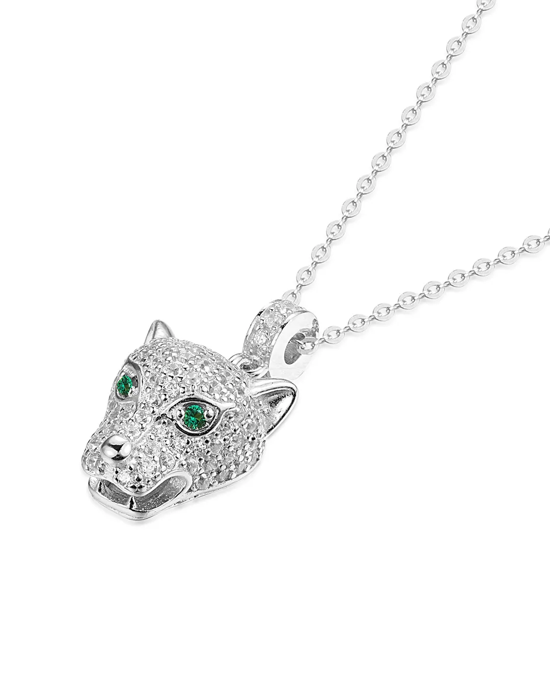 Silver Panther Head Necklace - Image 2
