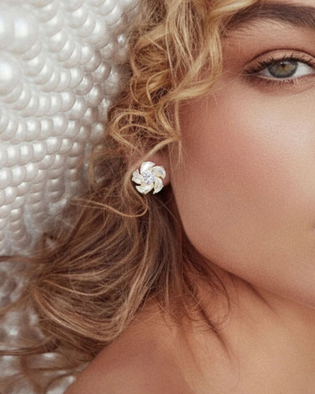 Gold Crystal Stone Earrings