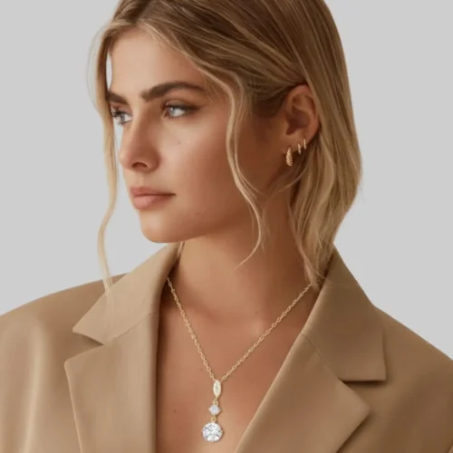 Sparkling Diamond Drop Necklace