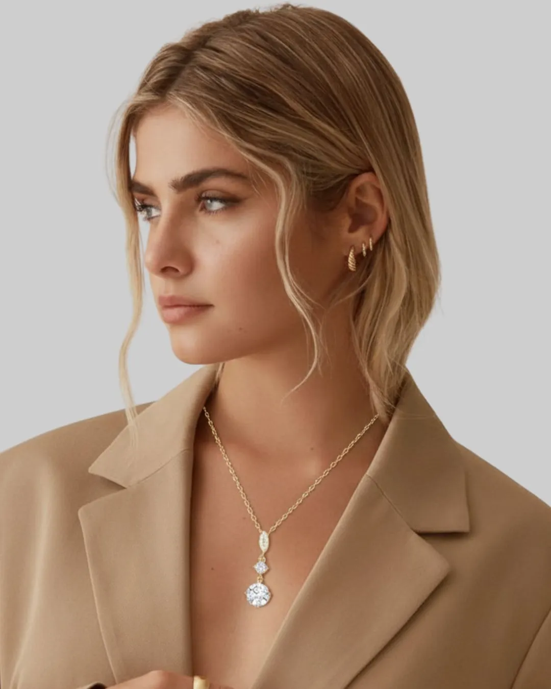 Sparkling Diamond Drop Necklace