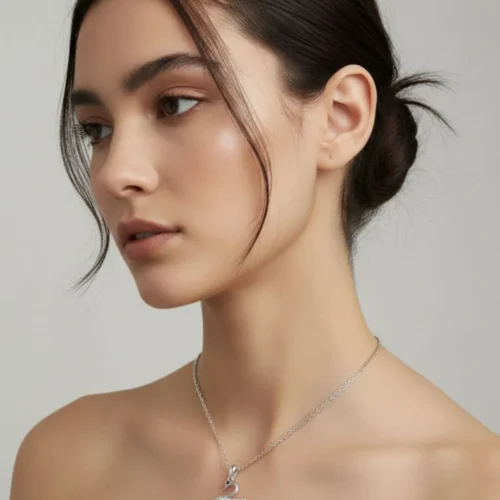 Classy Silver Swan Necklace